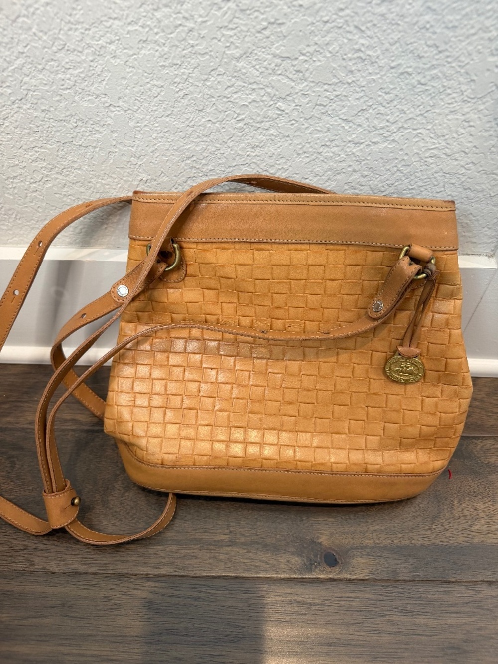 Brahmin Vintage Brown Woven Leather Purse